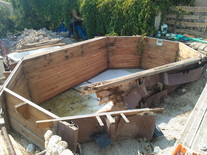 piscine bois qui pourrit